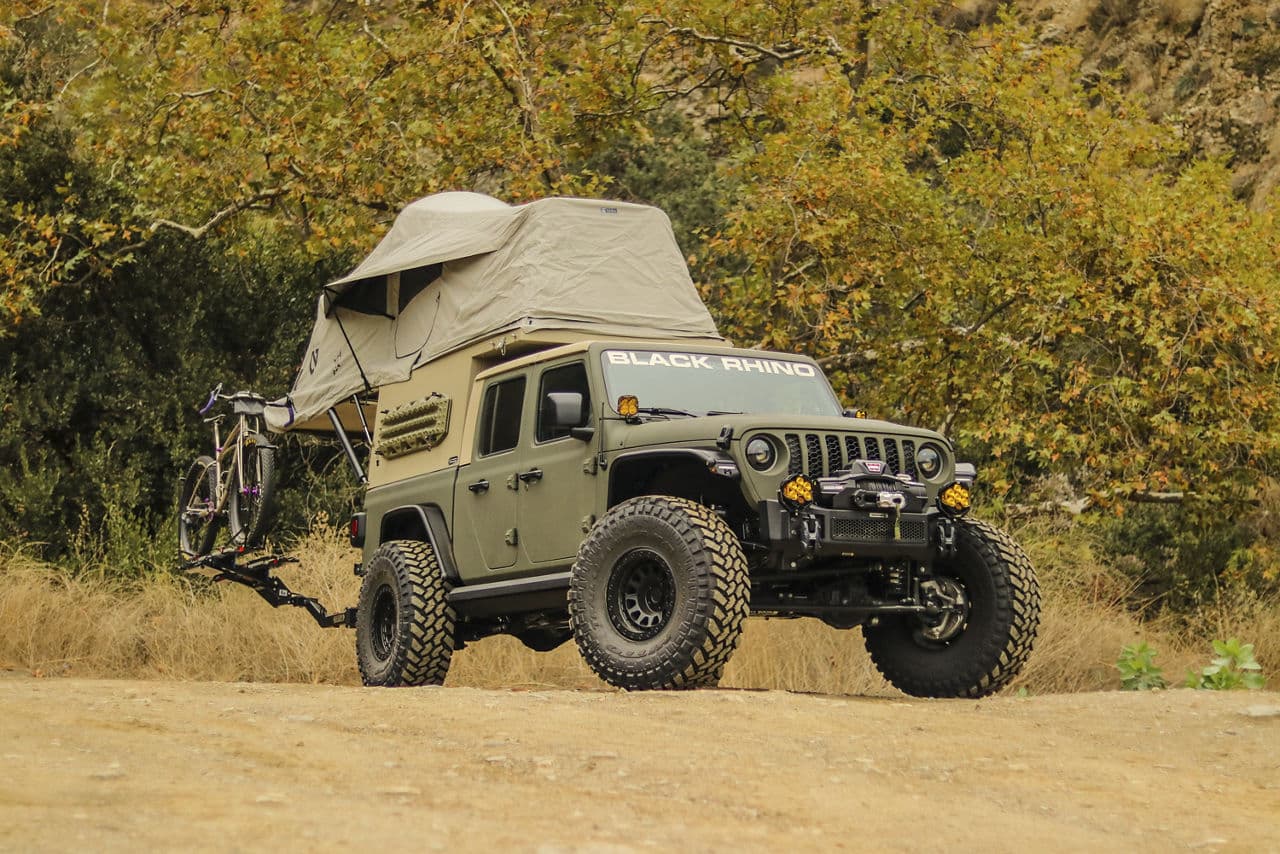 Interior of 2020 Jeep Gladiator with wheels