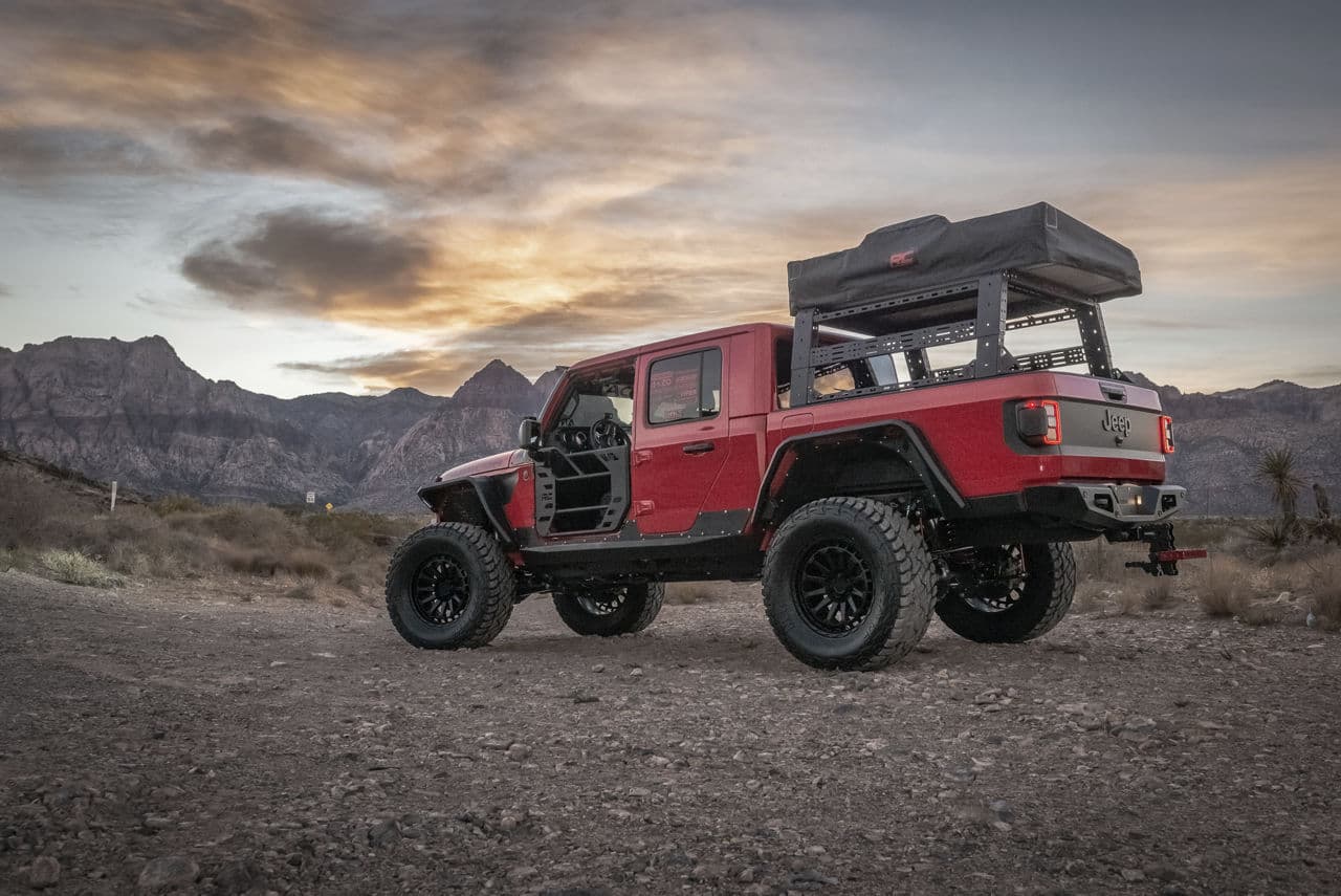Interior of 2020 Jeep Gladiator with wheels