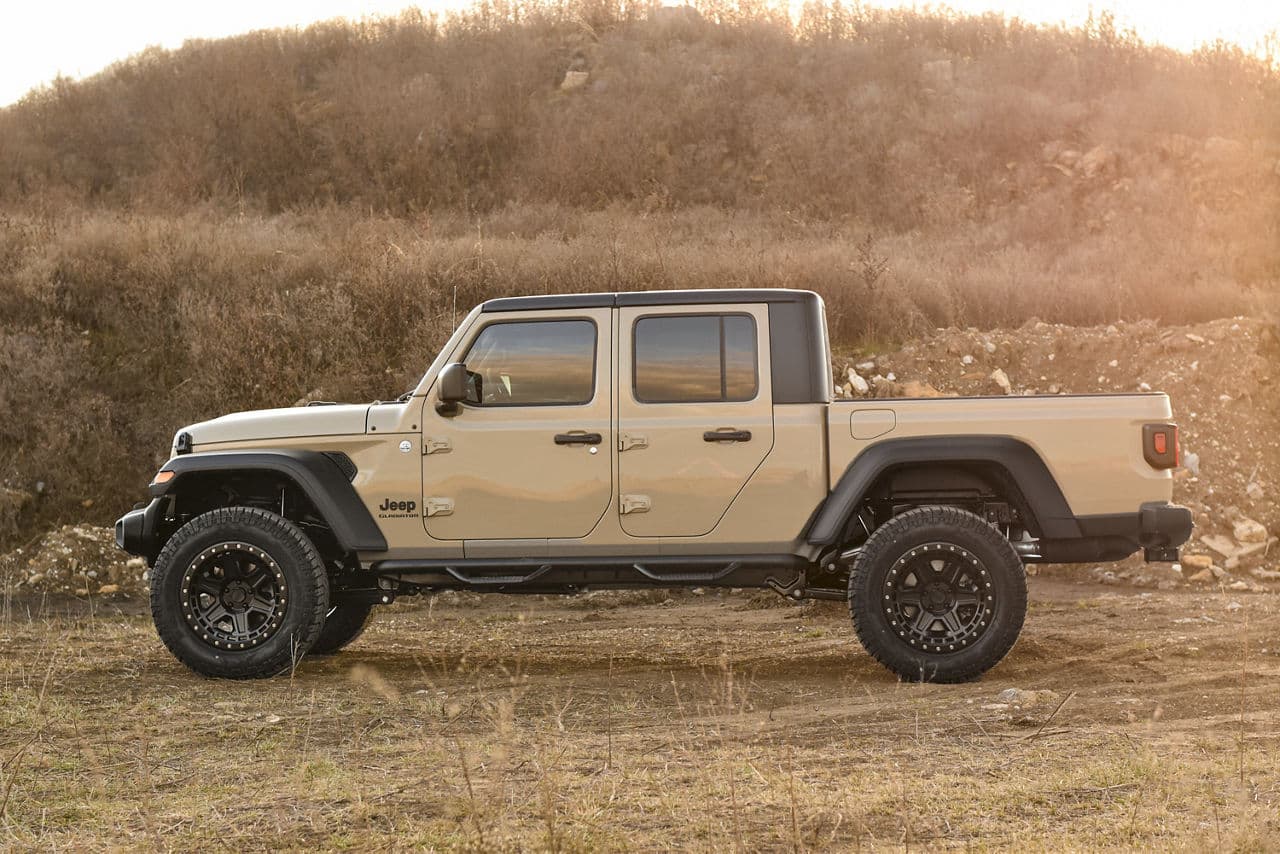 Rear view of 2020 Jeep Gladiator with wheels