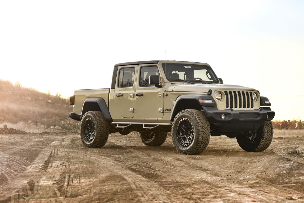 Interior of 2020 Jeep Gladiator with wheels