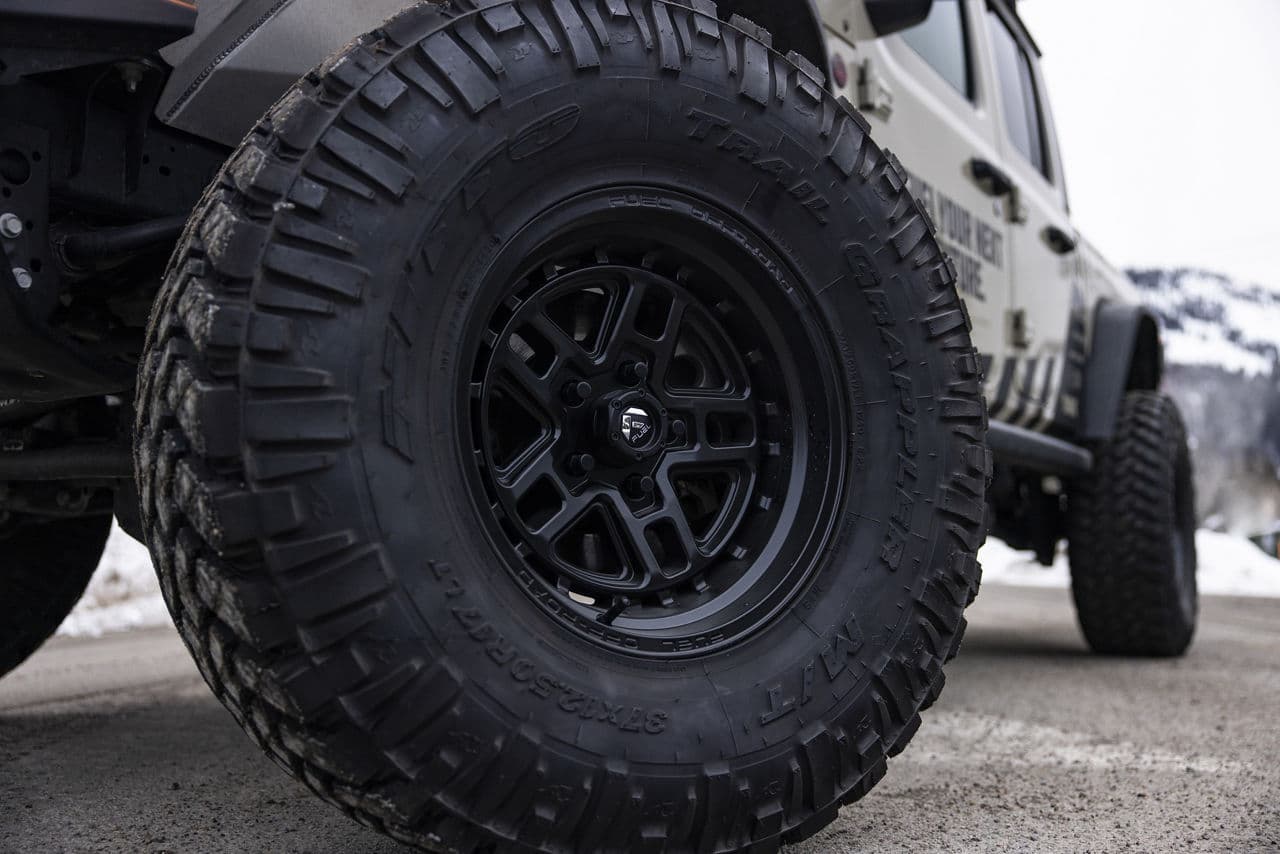 Rear view of 2020 Jeep Gladiator with wheels