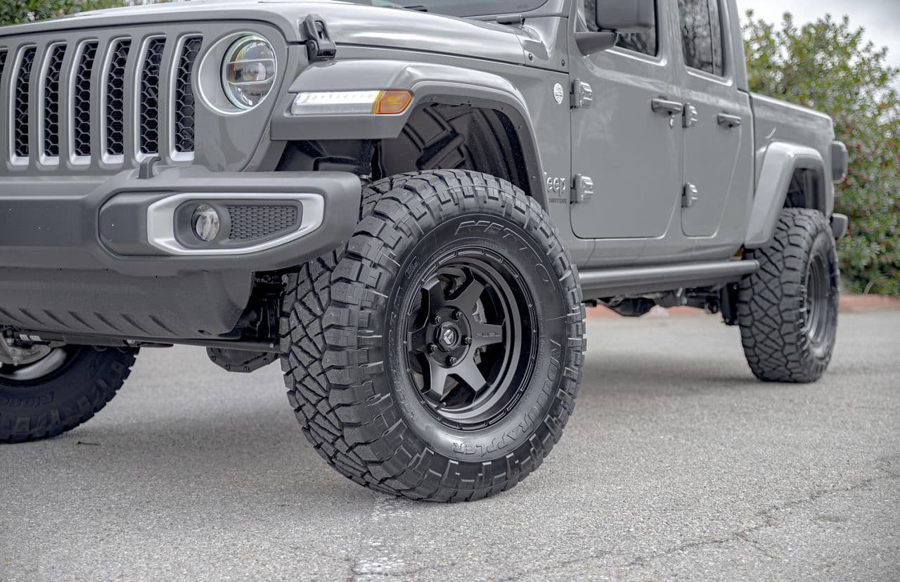 Rear view of 2020 Jeep Gladiator with wheels