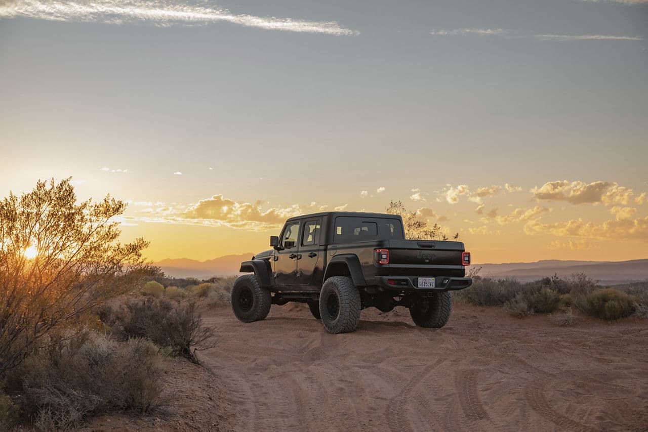 Interior of 2020 Jeep Gladiator with wheels
