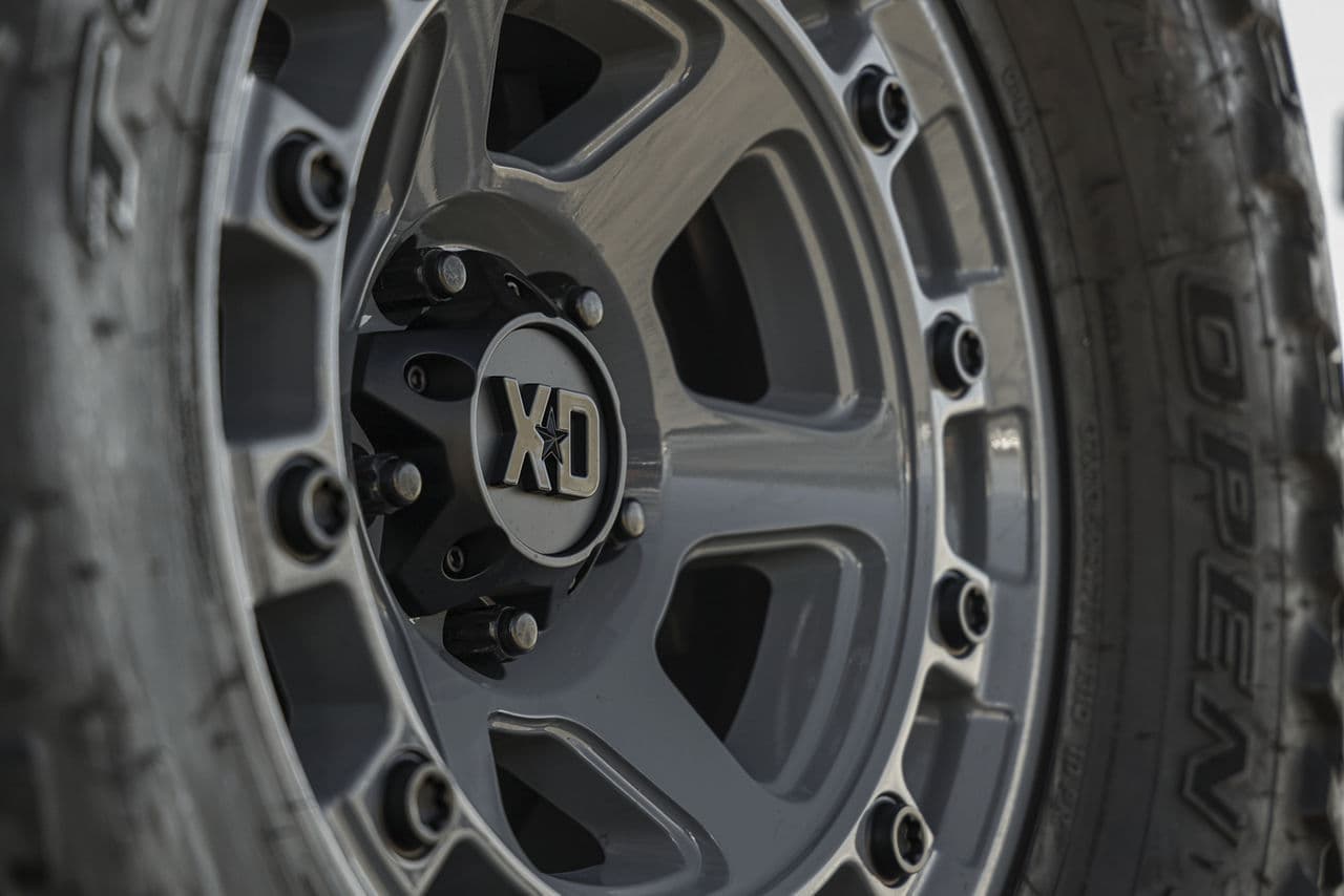 Rear view of 2020 Jeep Gladiator with wheels