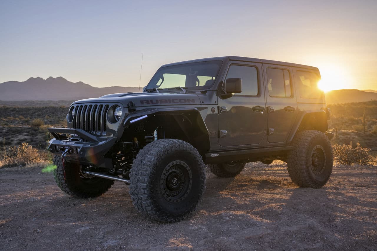 Front view of 2020 Jeep Wrangler JLU with wheels
