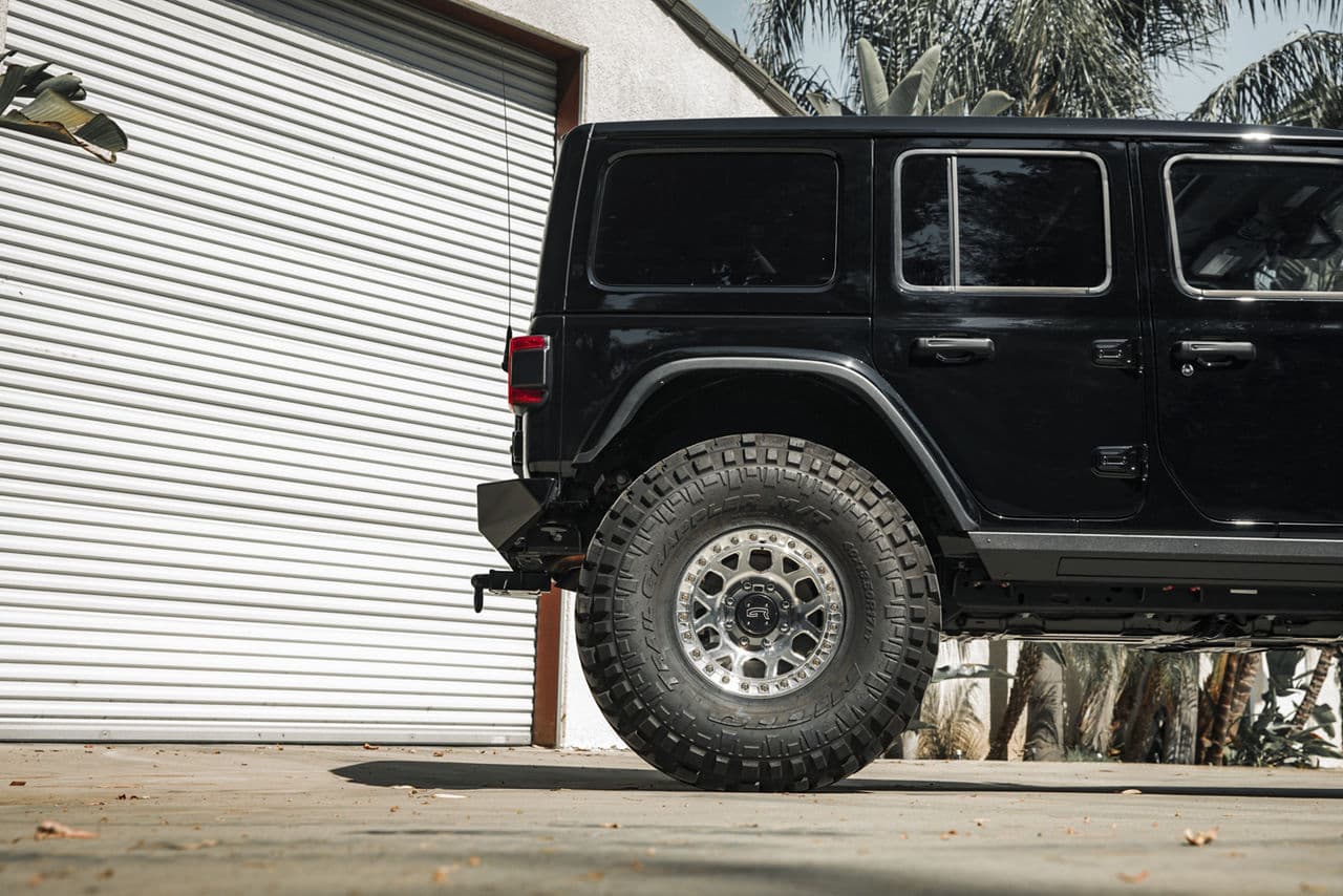 Side profile of 2020 Jeep Wrangler Rubicon with truck suv wheels