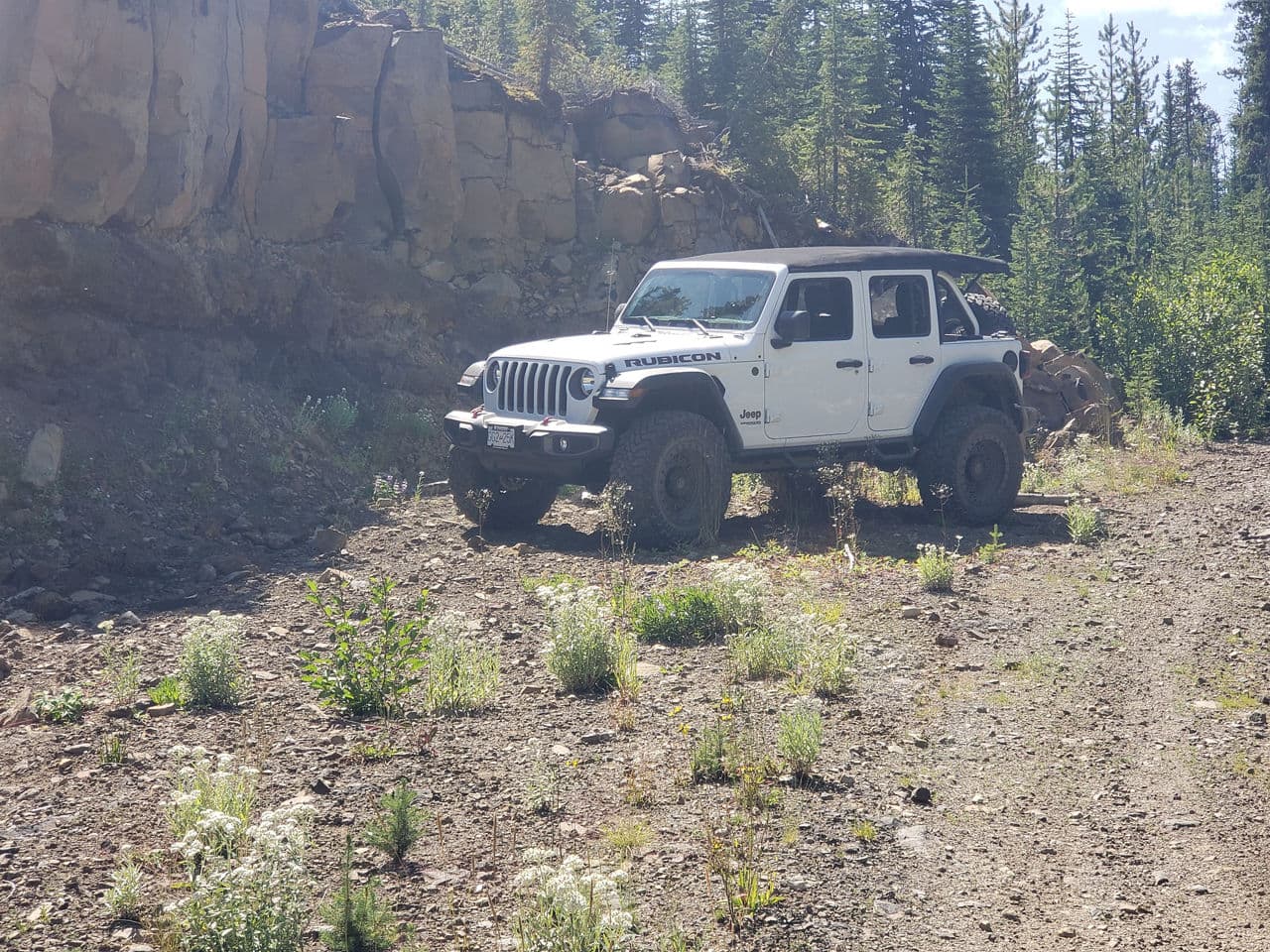 Front view of 2020 Jeep Wrangler Rubicon with wheels