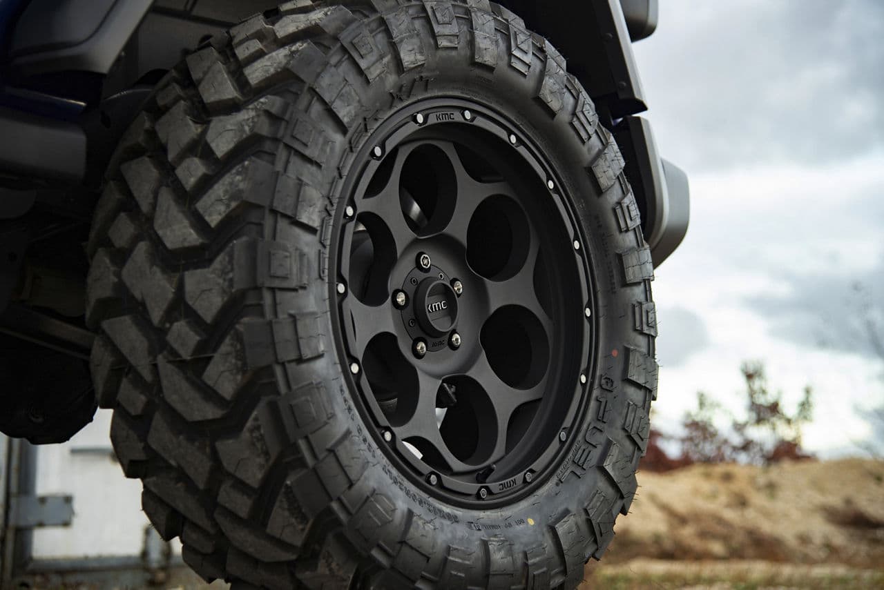 Interior of 2020 Jeep Wrangler Rubicon with wheels
