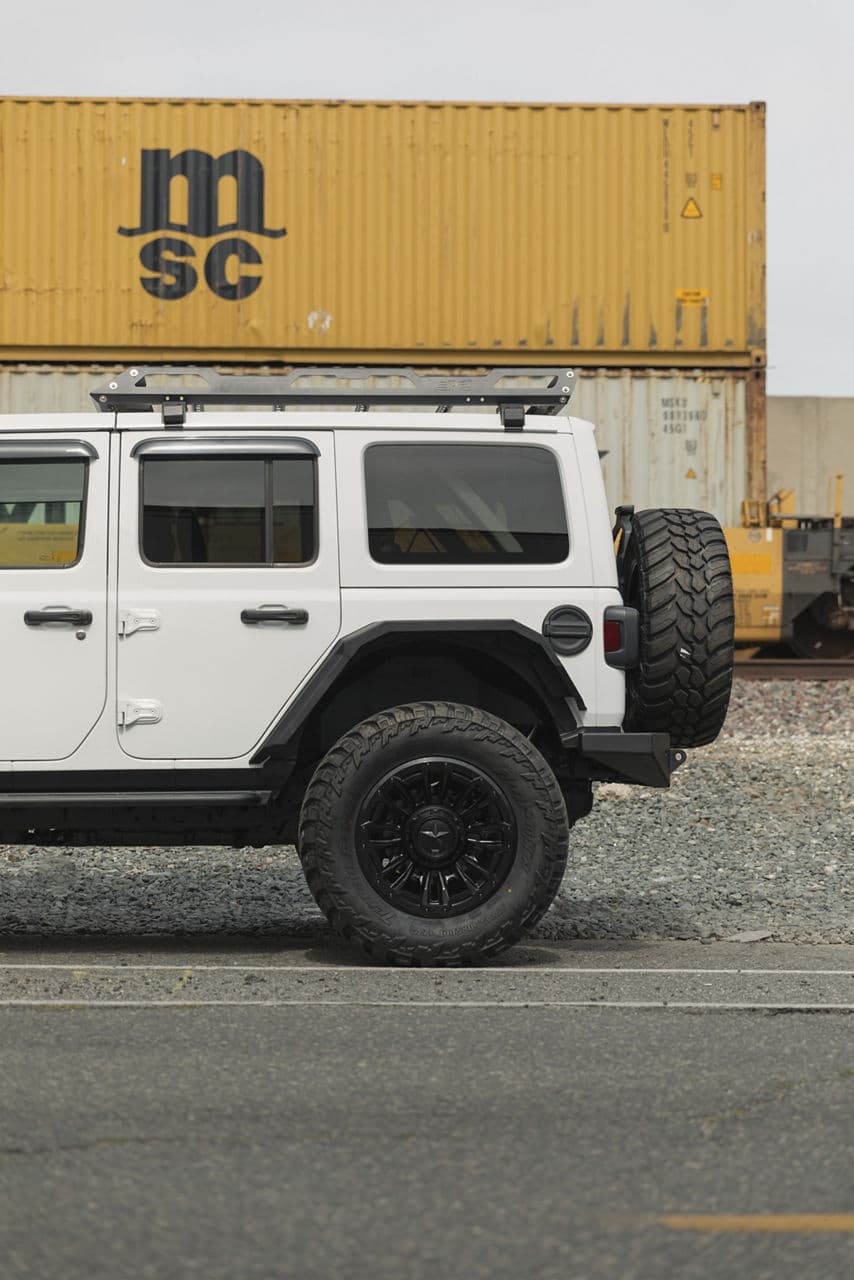 Interior of 2020 Jeep Wrangler Rubicon with wheels