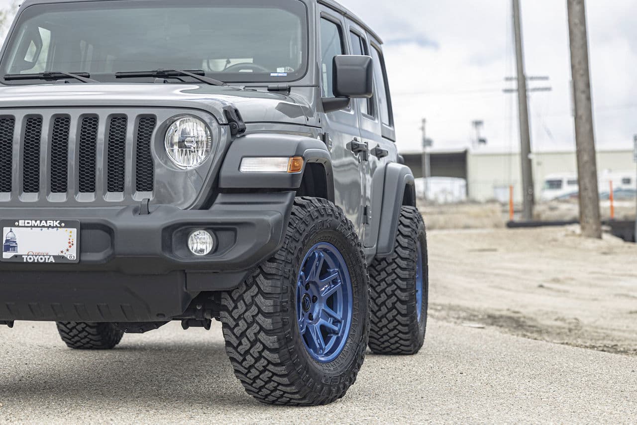 Detail view of 2020 Jeep Wrangler with vehicle wraps