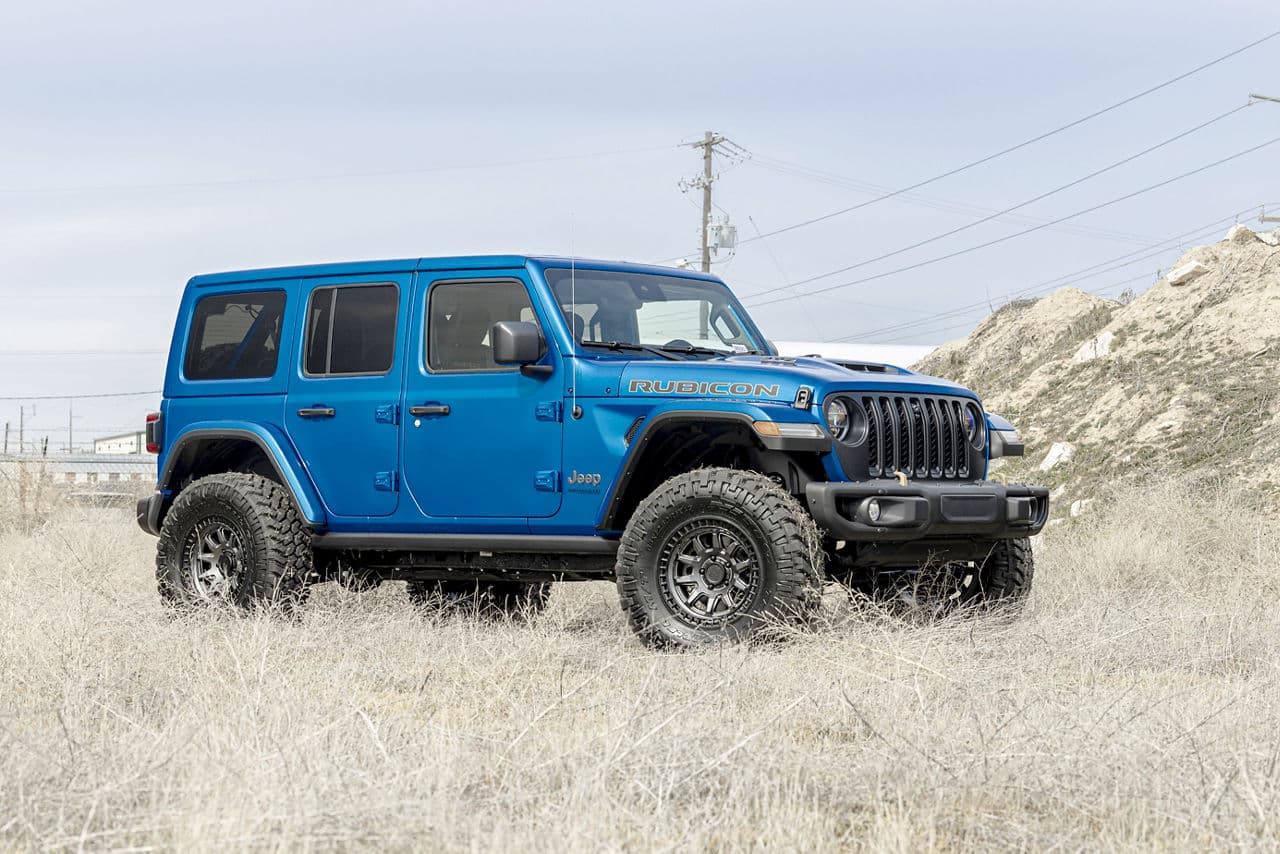 Rear view of 2020 Jeep Wrangler with wheels