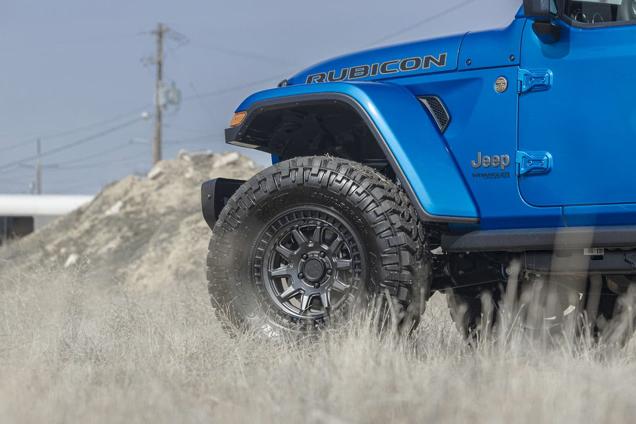 Interior of 2020 Jeep Wrangler with wheels