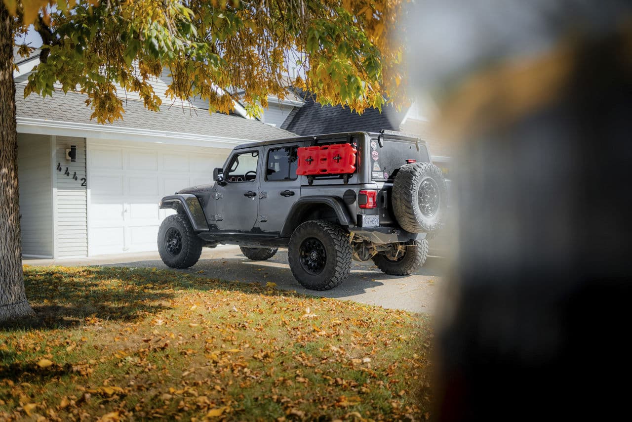 Detail view of 2020 Jeep Wrangler with wheels