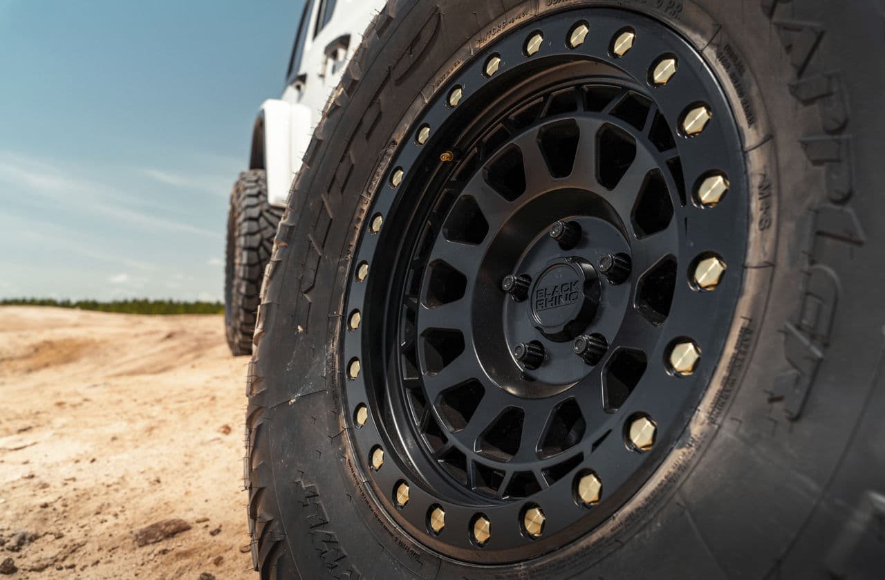 Rear view of 2020 Jeep Wrangler with wheels