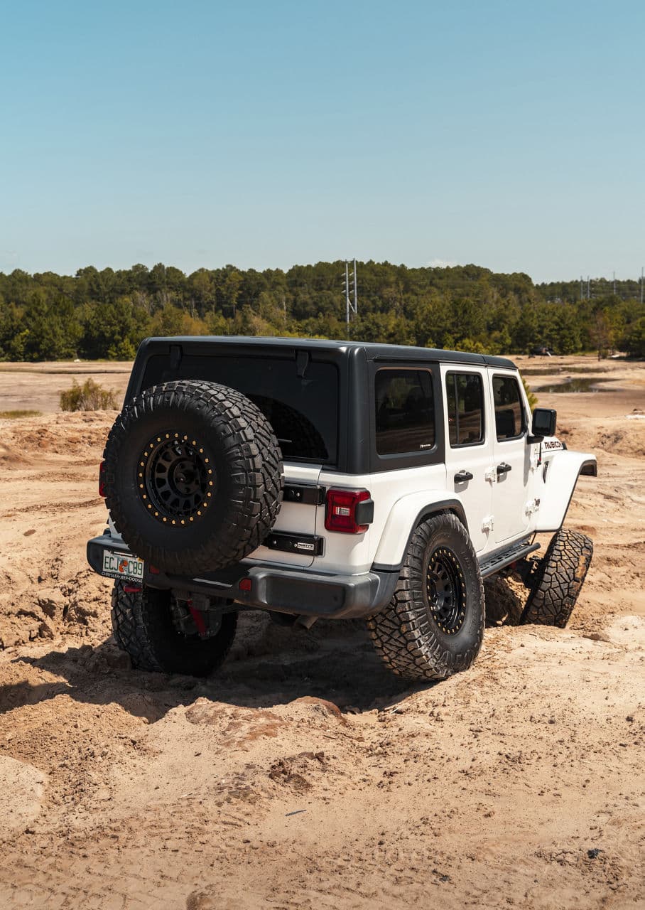 Detail view of 2020 Jeep Wrangler with wheels