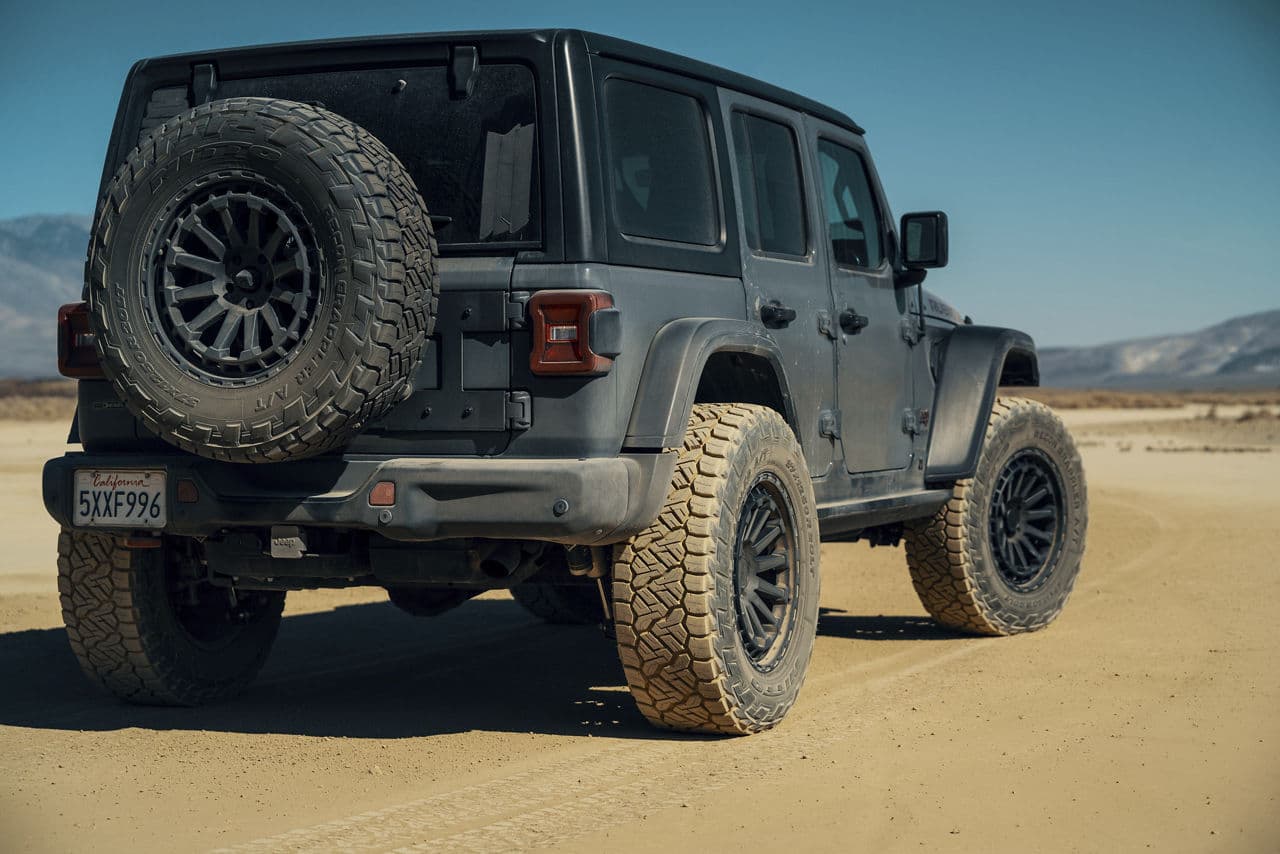 Detail view of 2020 Jeep Wrangler with wheels