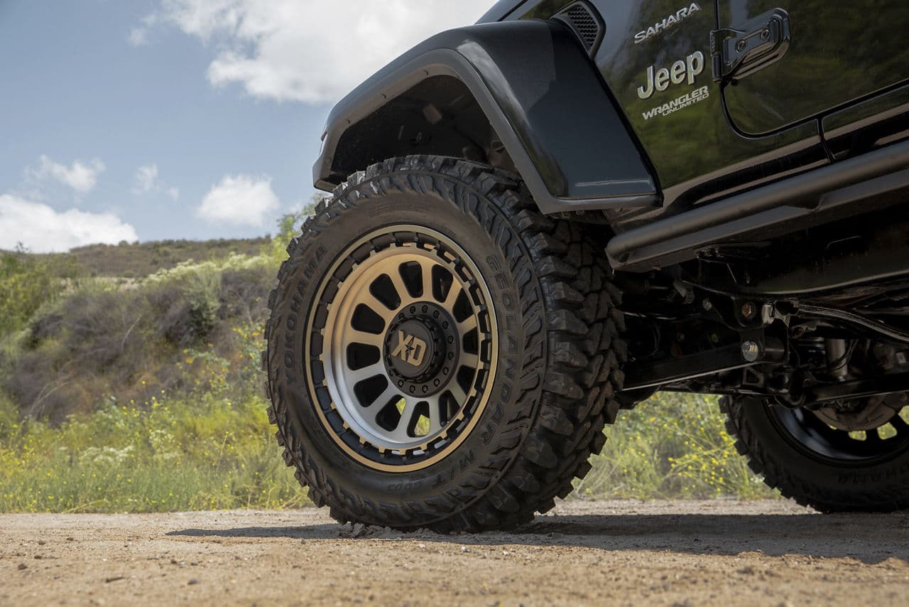 Interior of 2020 Jeep Wrangler with wheels