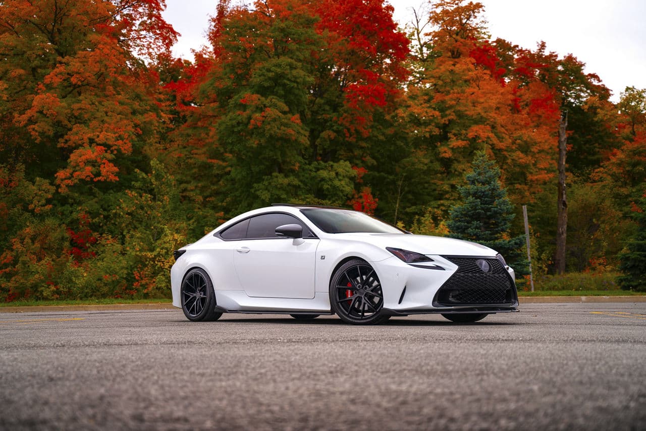 Rear view of 2020 Lexus RC with custom build