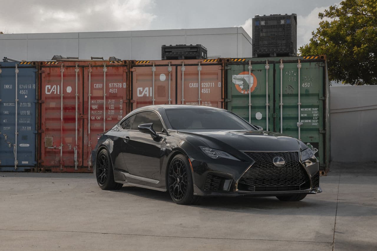 Detail view of 2020 Lexus RC-F with wheels
