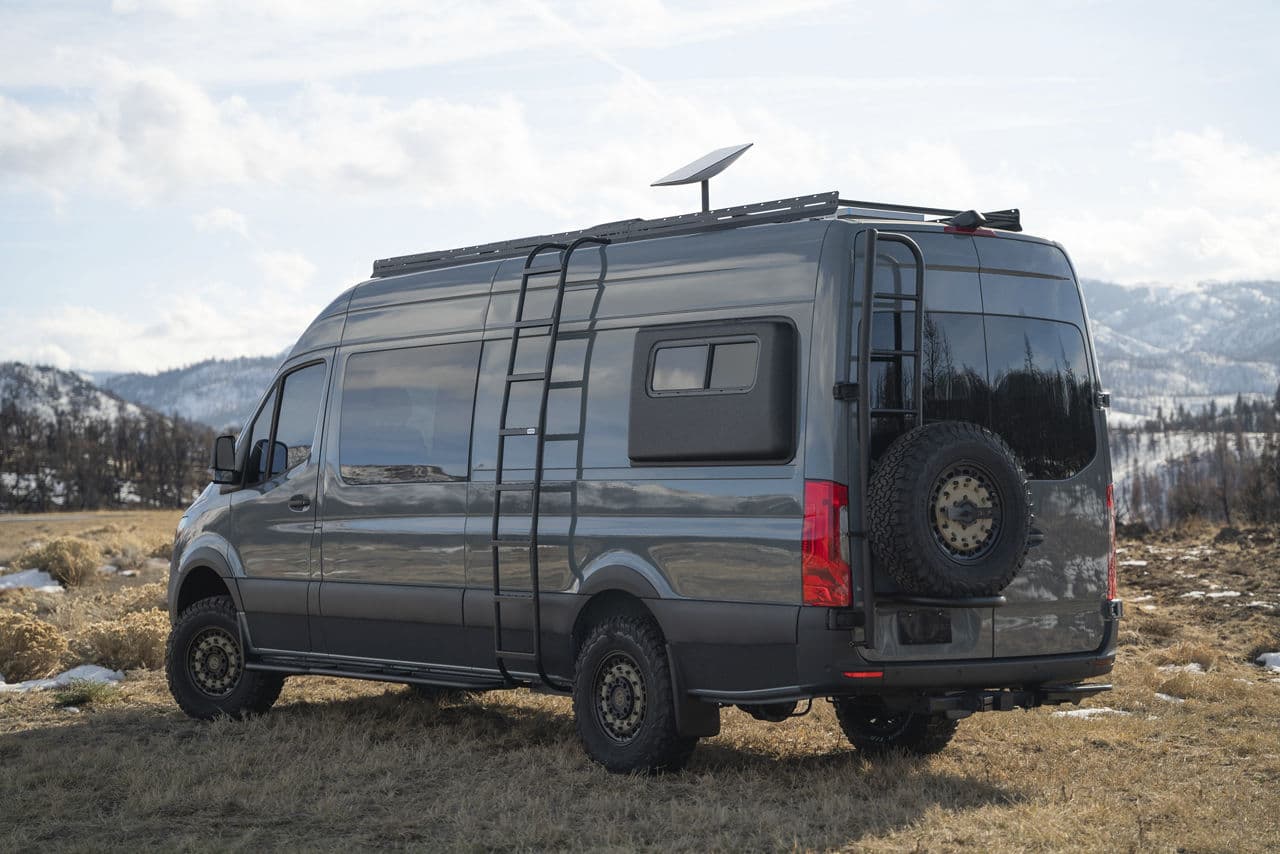 Rear view of 2020 Mercedes-Benz Sprinter with wheels