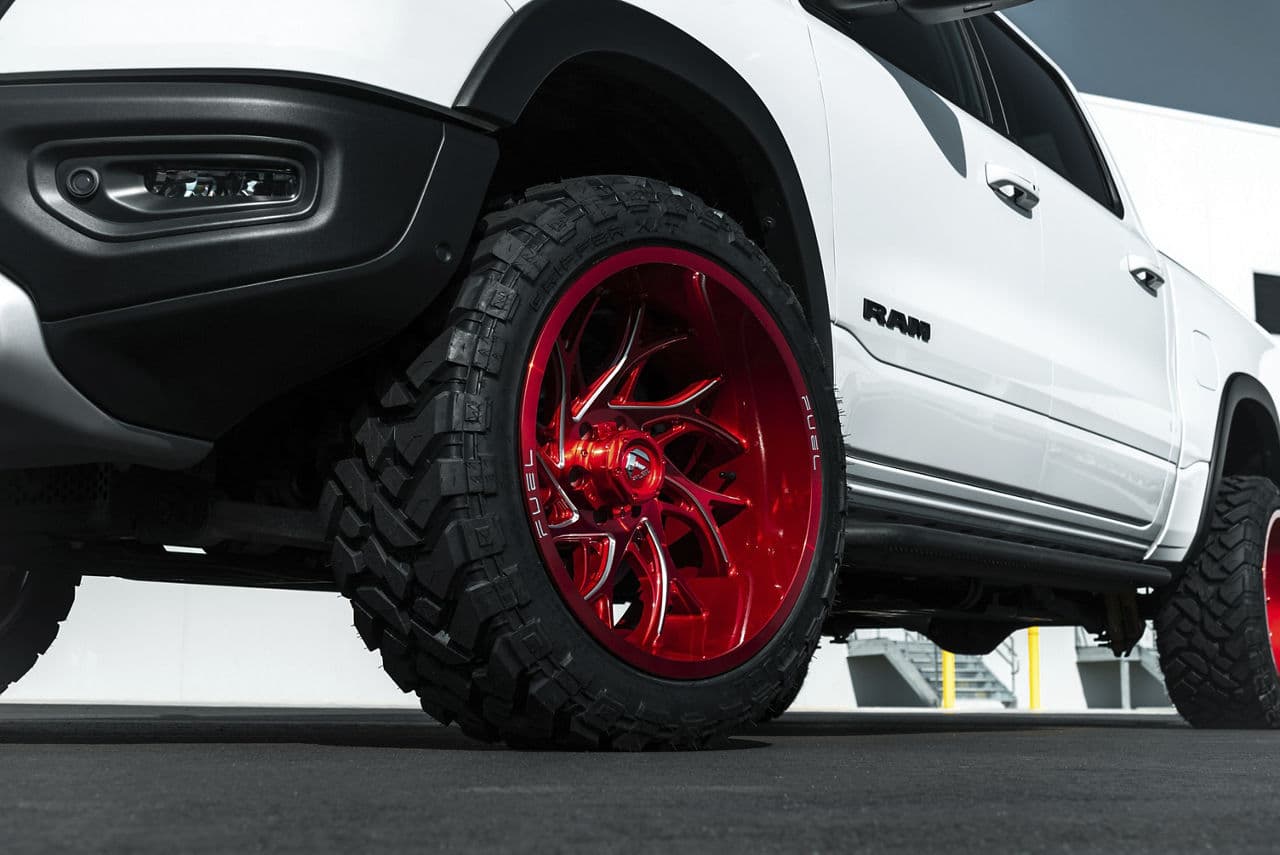 Side profile of 2020 Ram 1500 Rebel with wheels