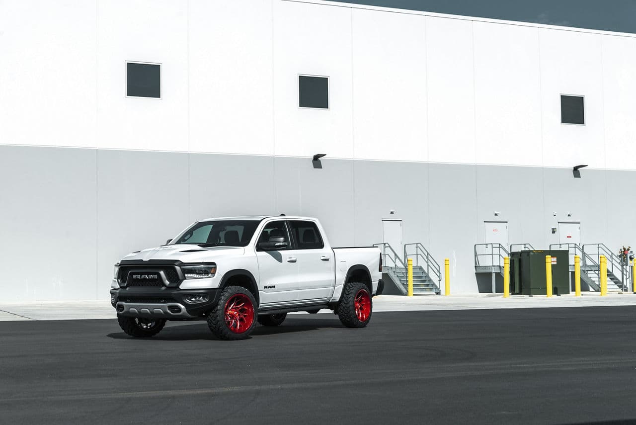 Rear view of 2020 Ram 1500 Rebel with wheels