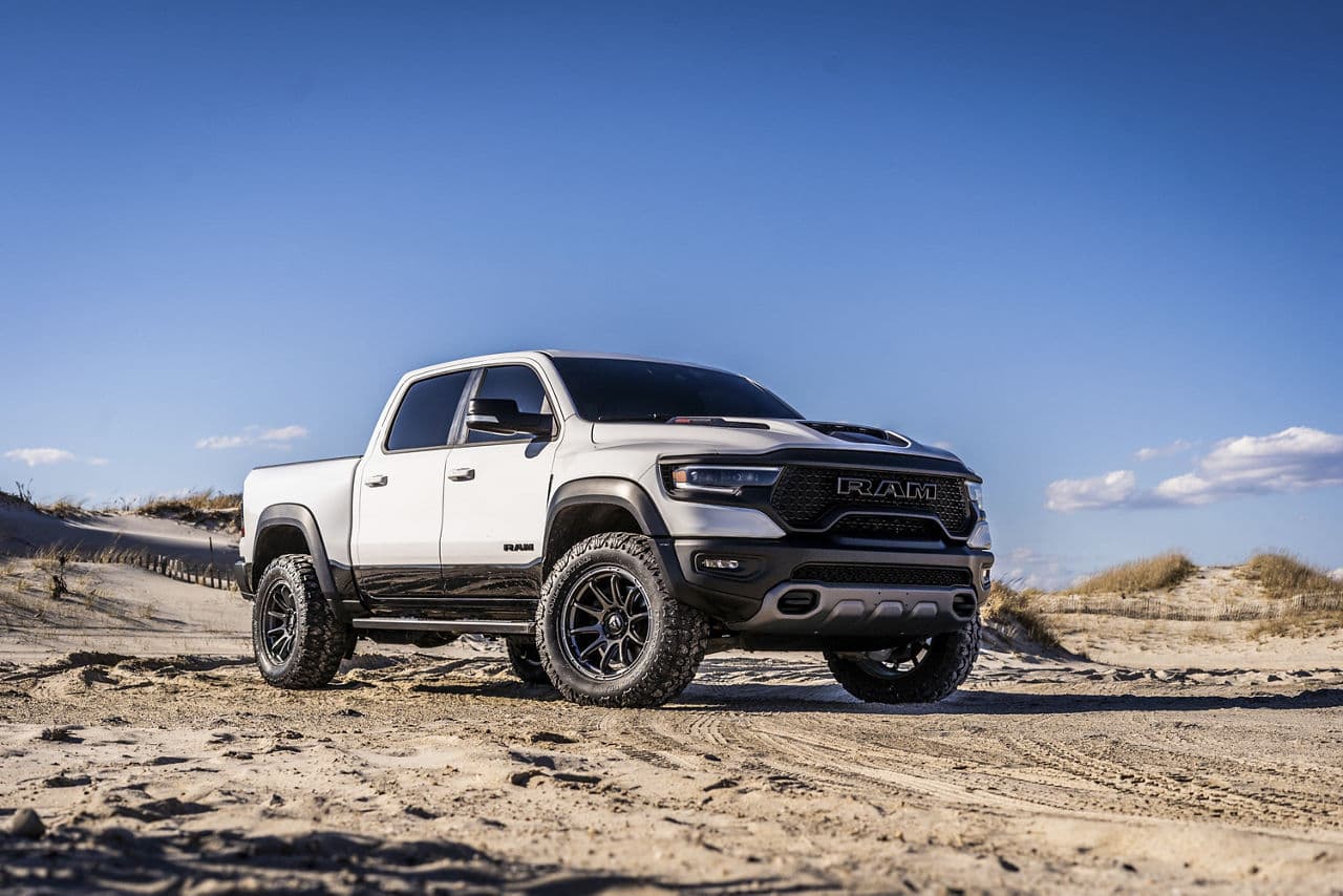Front view of 2020 Ram 1500 TRX with wheels