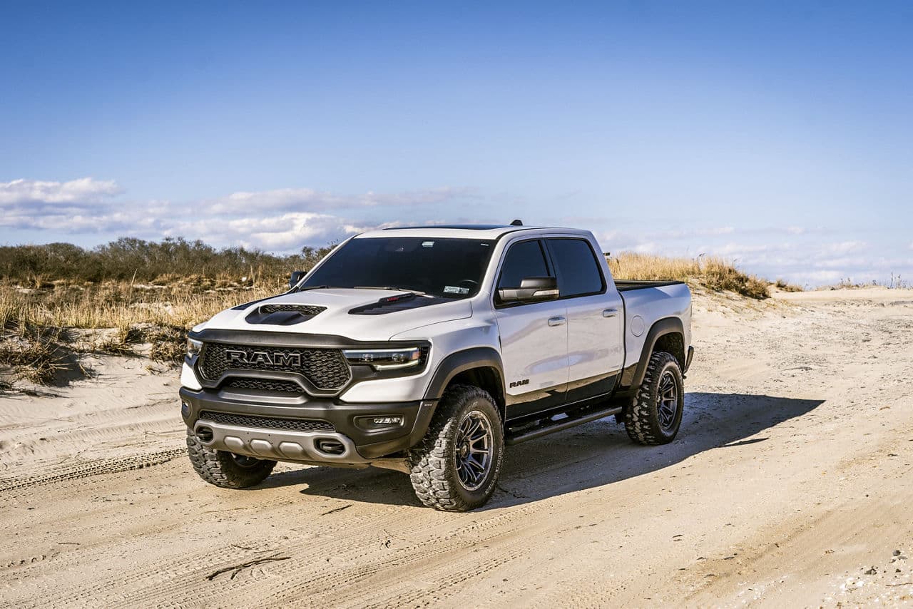 Interior of 2020 Ram 1500 TRX with wheels