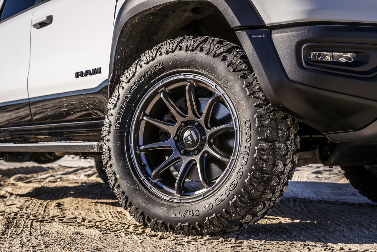 Detail view of 2020 Ram 1500 TRX with wheels