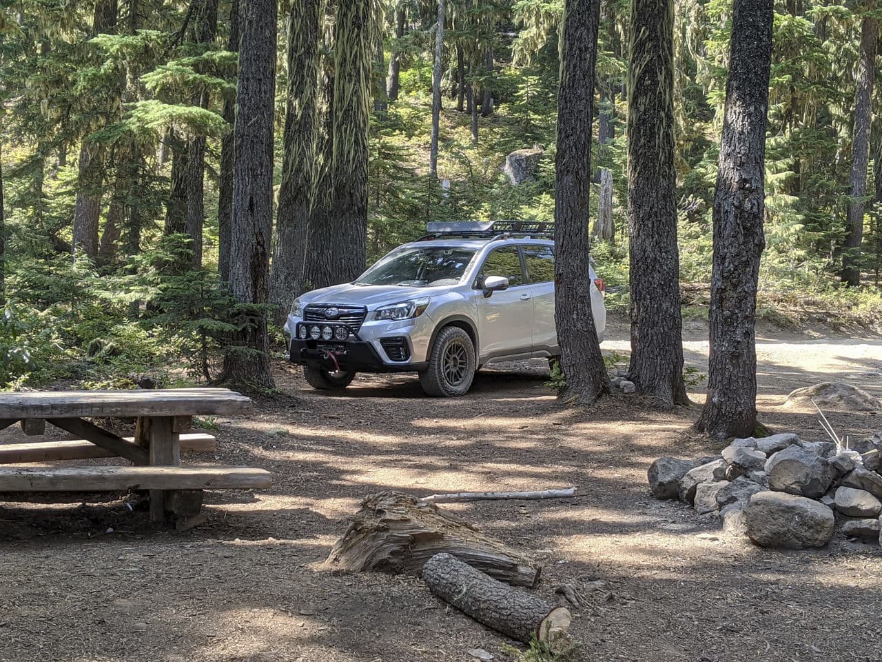 Rear view of 2020 Subaru Forester with wheels