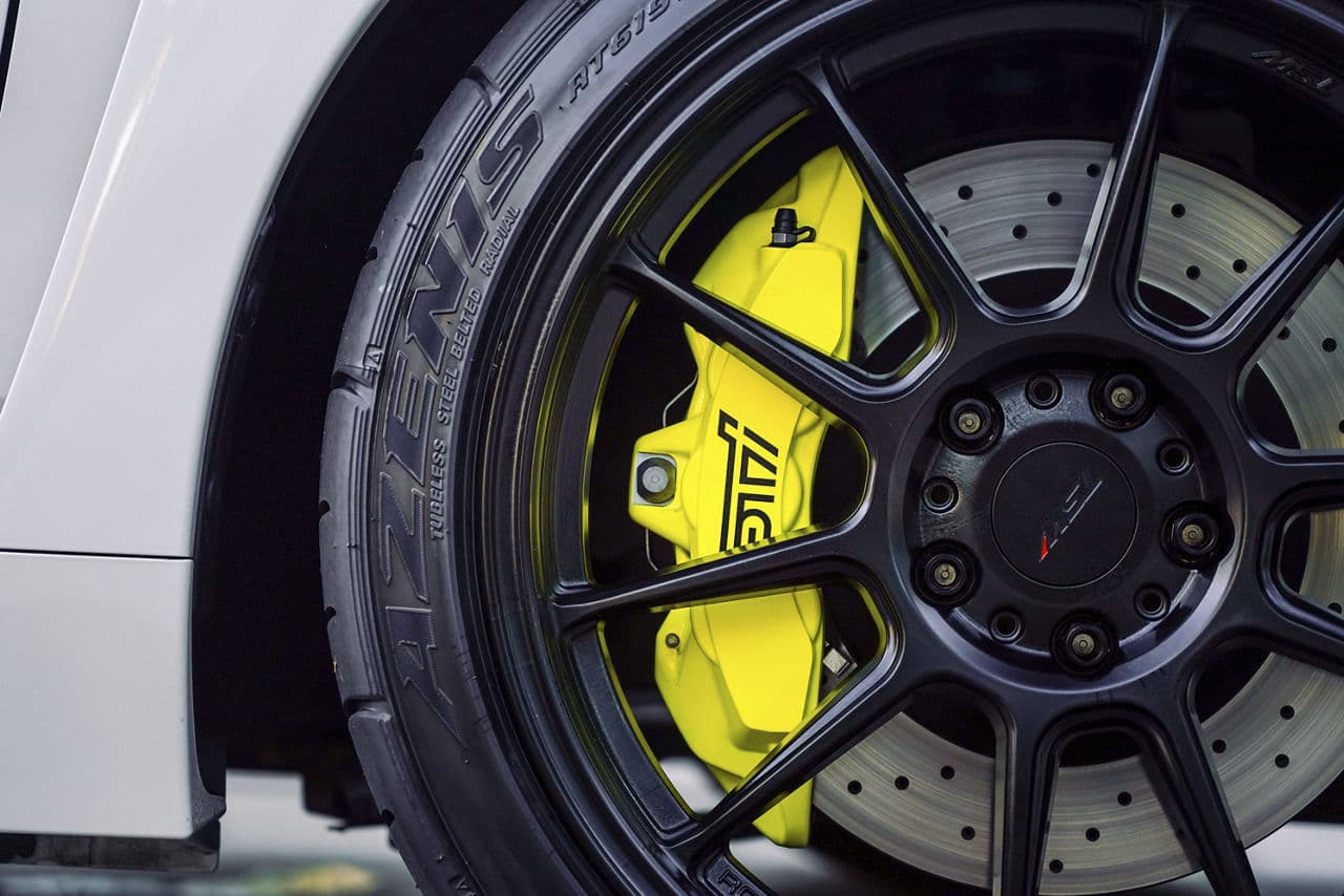 Side profile of 2020 Subaru WRX STI with wheels