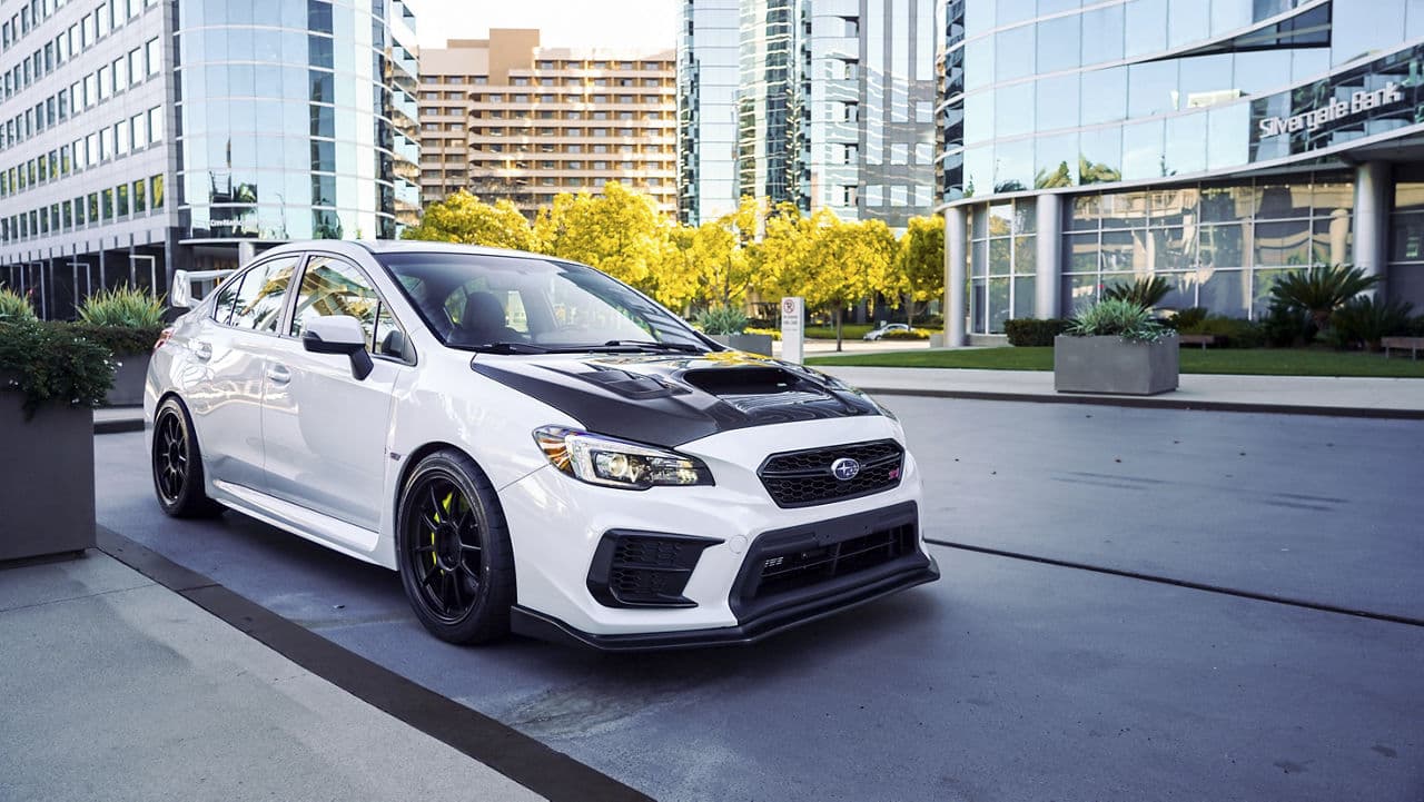 Interior of 2020 Subaru WRX STI with wheels
