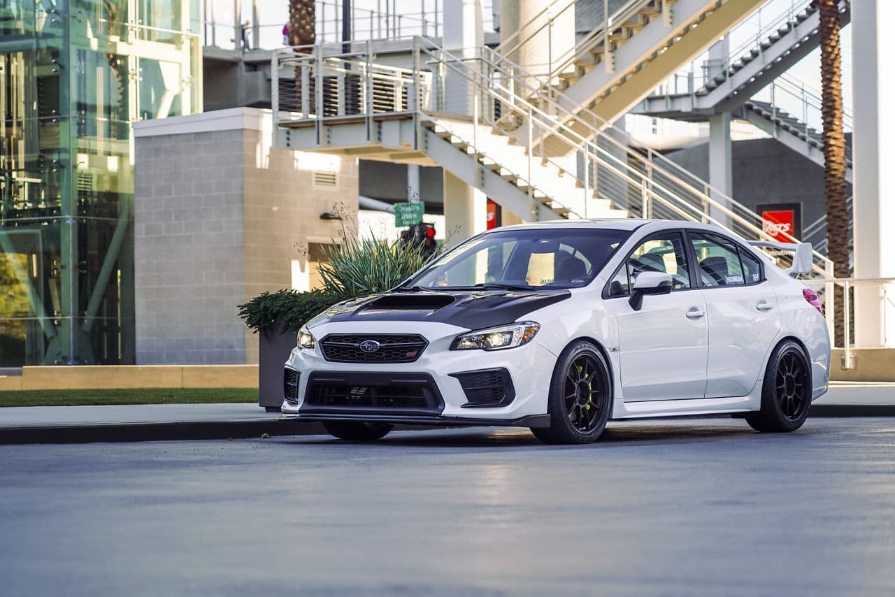 Detail view of 2020 Subaru WRX STI with wheels
