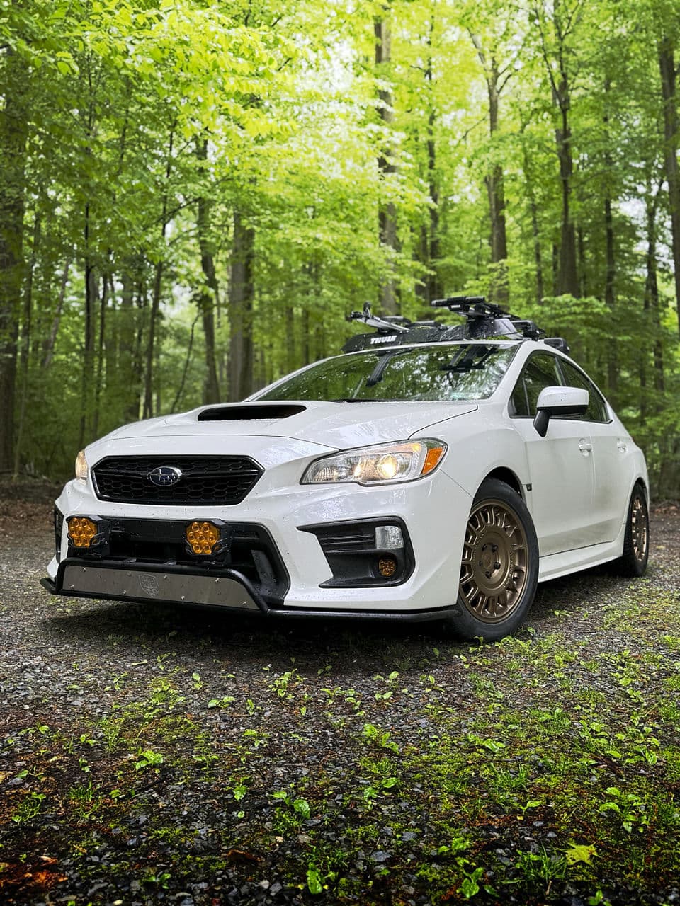 Front view of 2020 Subaru WRX with tuner wheels