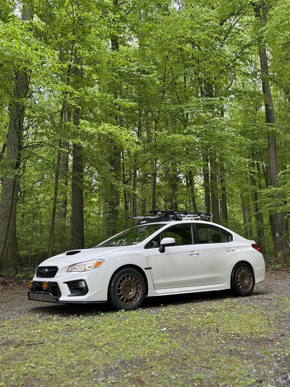 Side profile of 2020 Subaru WRX with tuner wheels