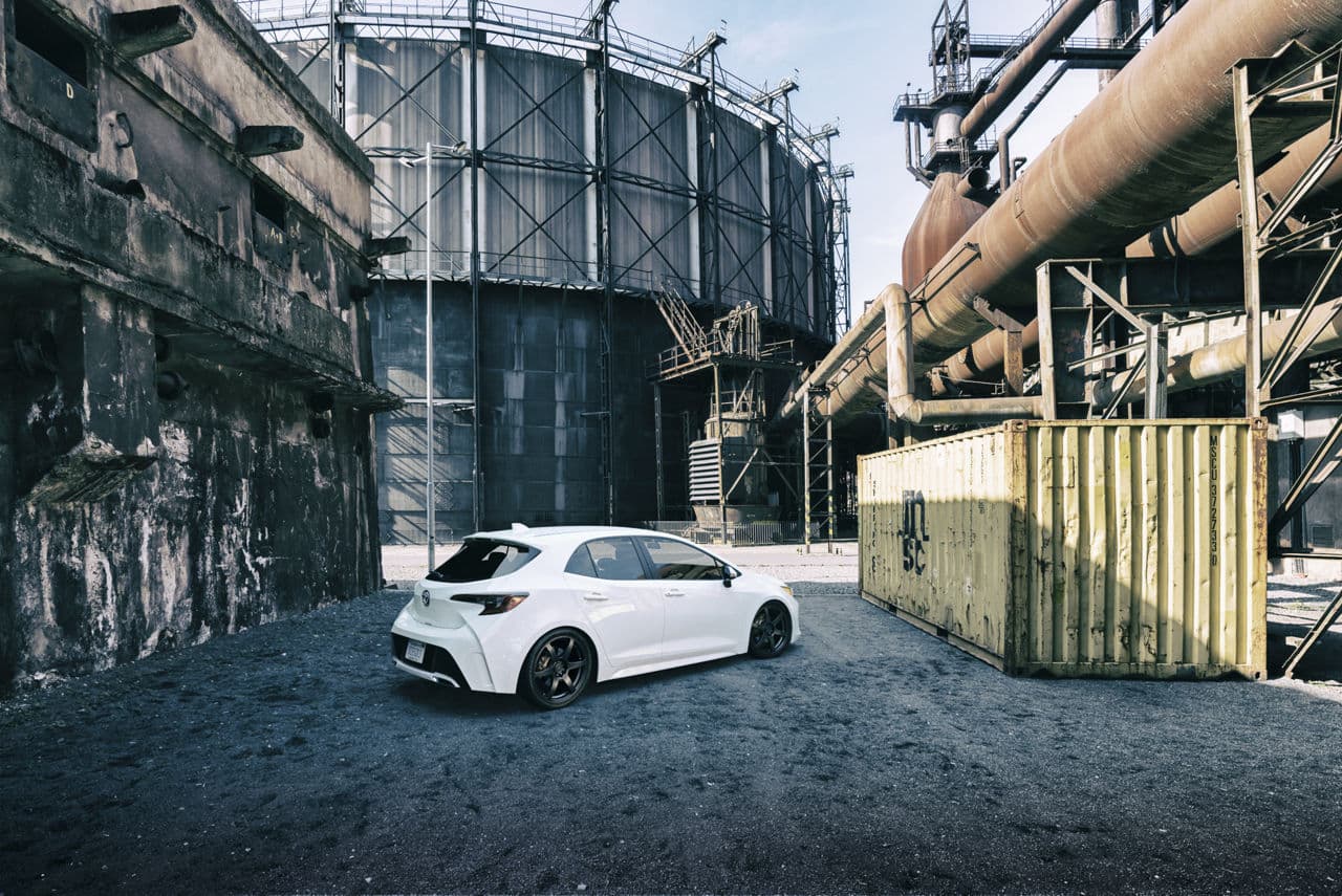 Side profile of 2020 Toyota Corolla with wheels