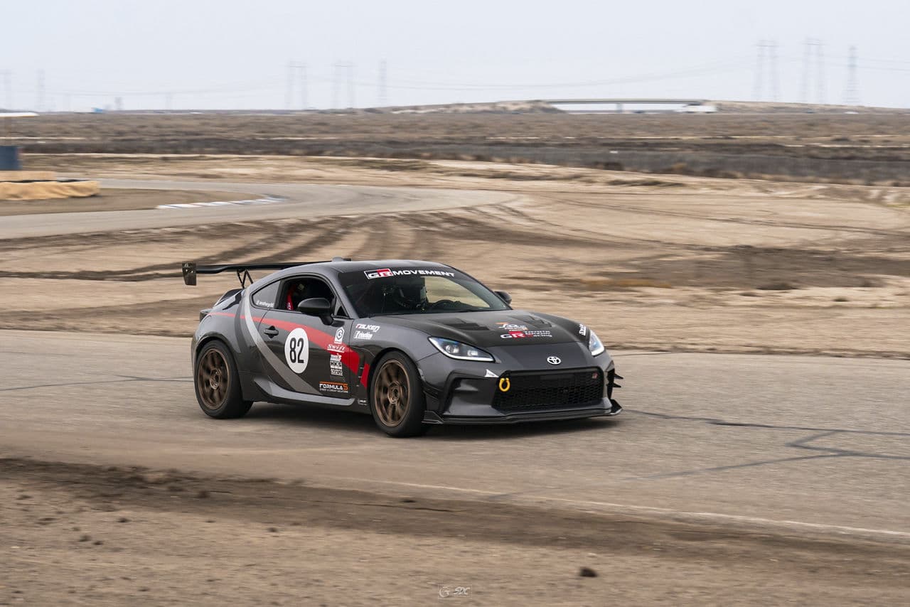 Front view of 2020 Toyota GR86 with tuner wheels