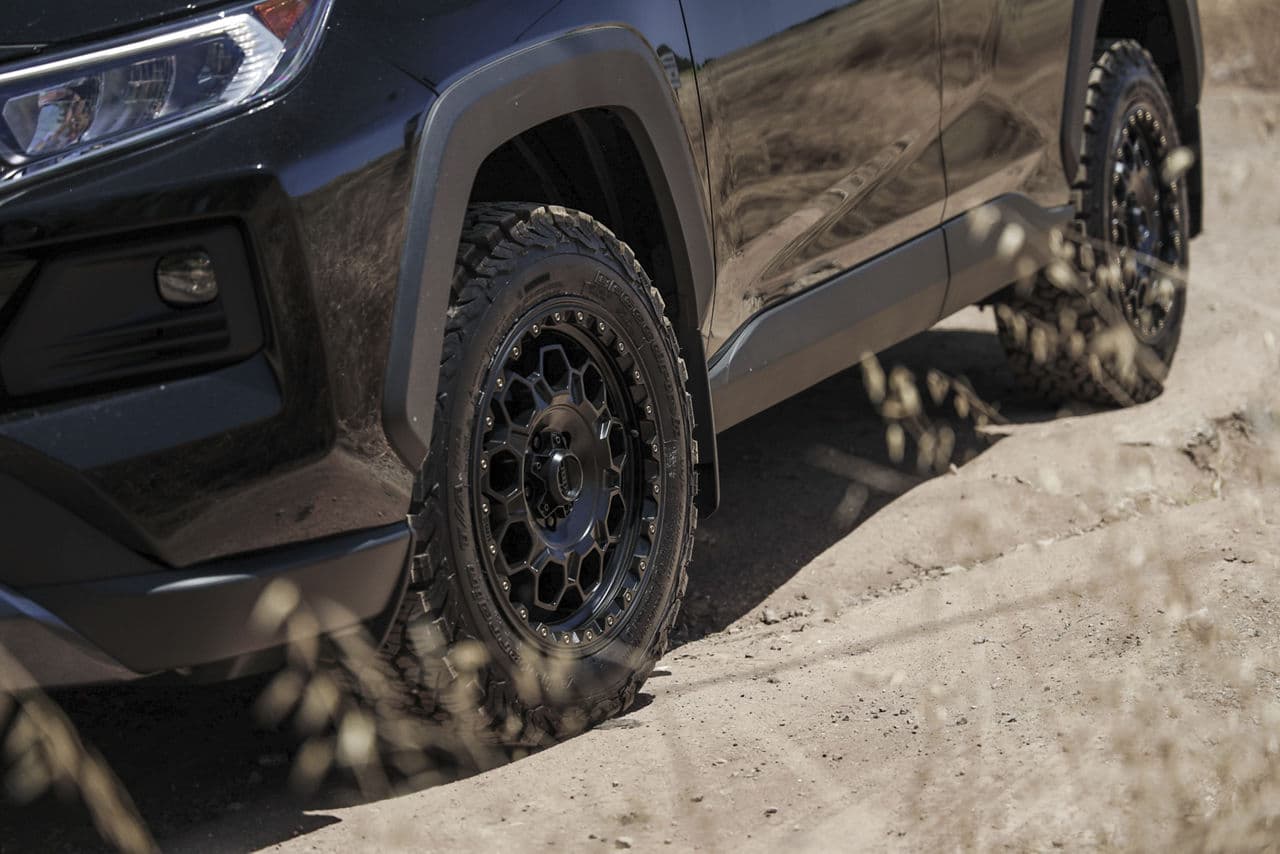 Detail view of 2020 Toyota RAV4 TRD Offroad with truck suv wheels