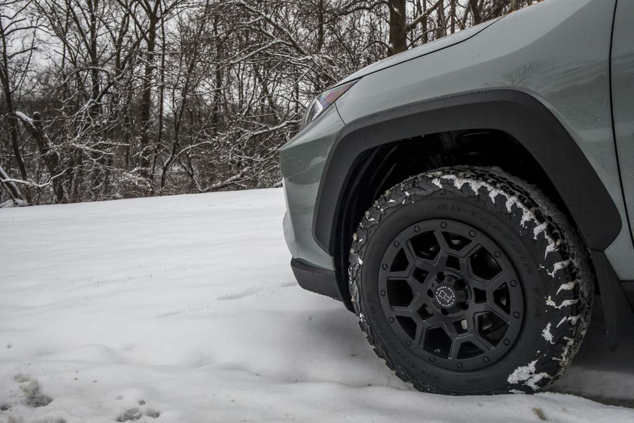 Rear view of 2020 Toyota RAV4 with wheels