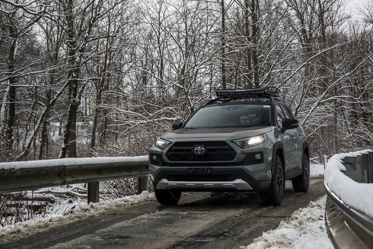 Interior of 2020 Toyota RAV4 with wheels