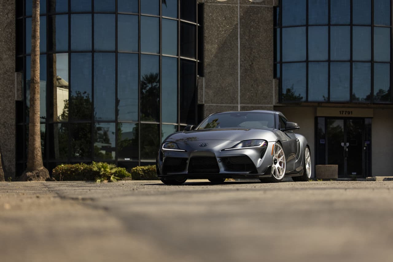 Side profile of 2020 Toyota Supra with wheels