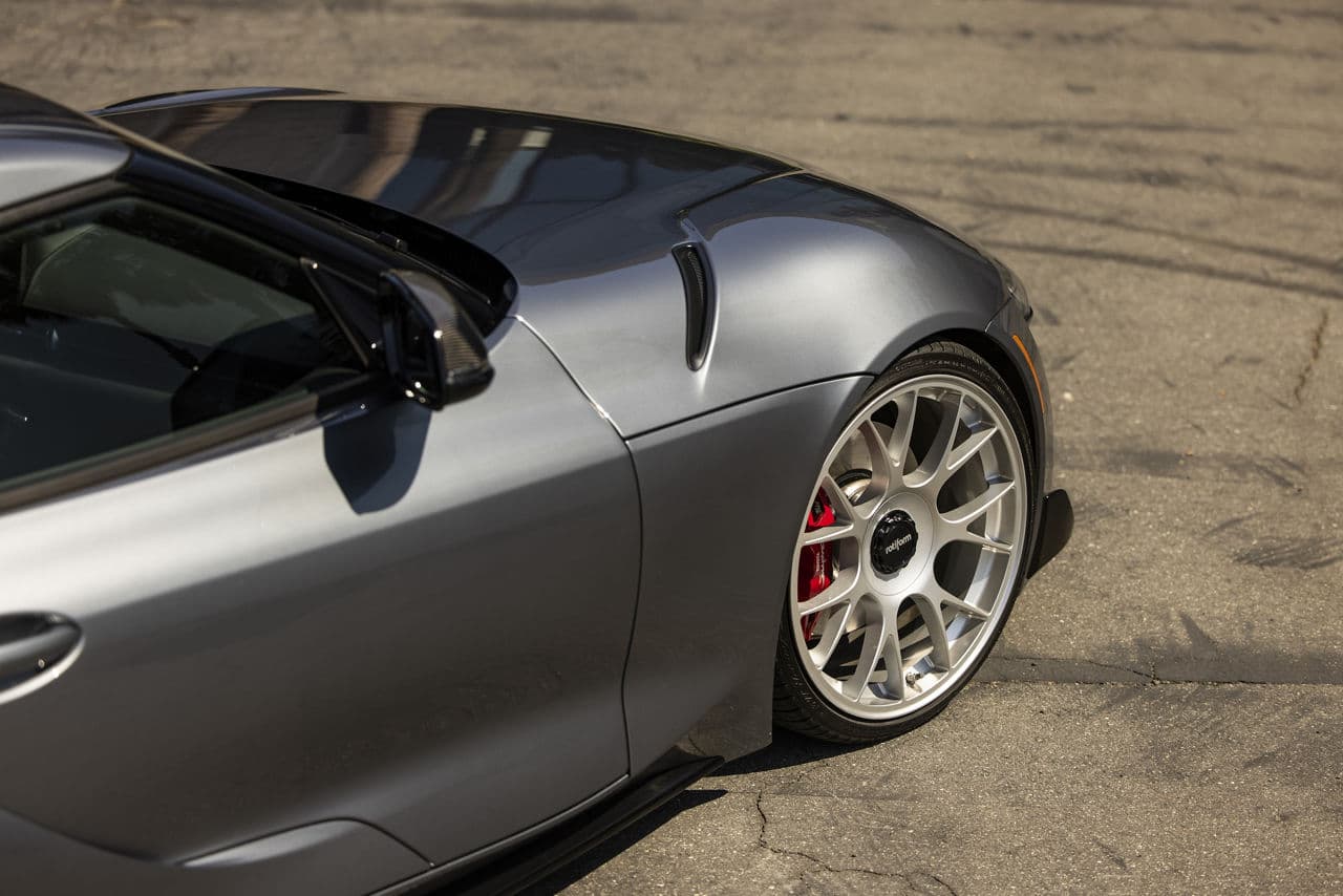 Interior of 2020 Toyota Supra with wheels