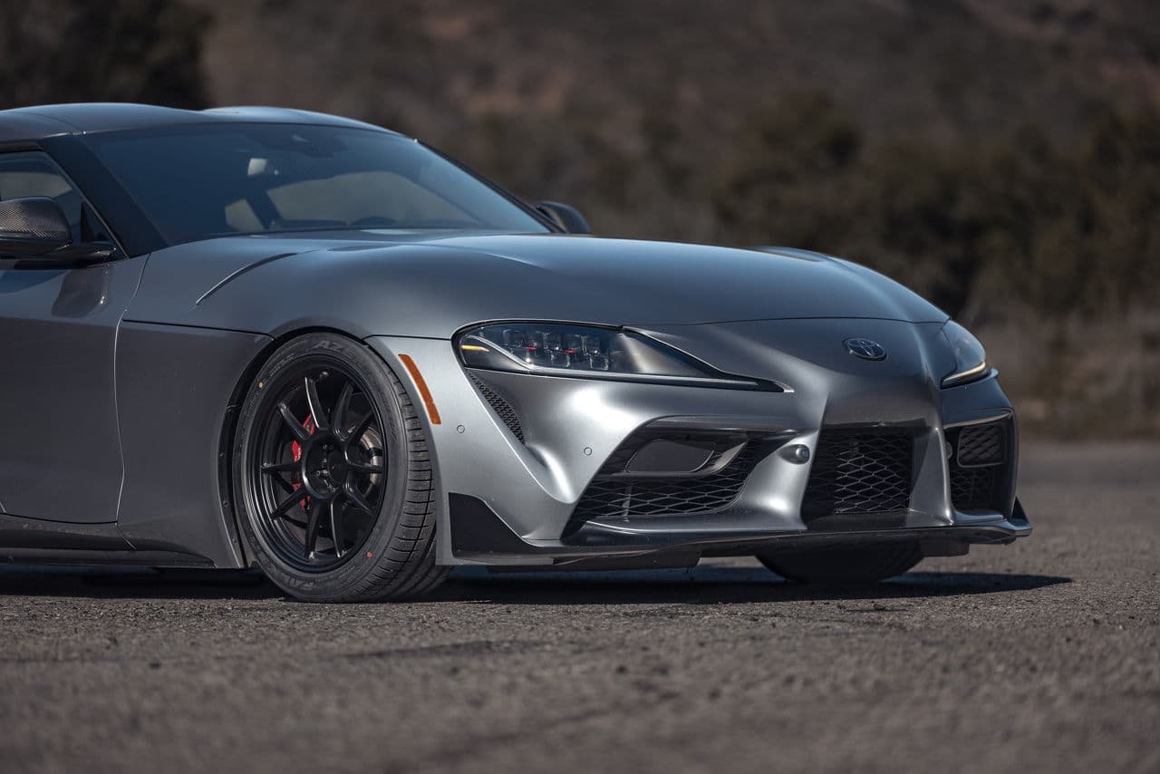 Rear view of 2020 Toyota Supra with wheels