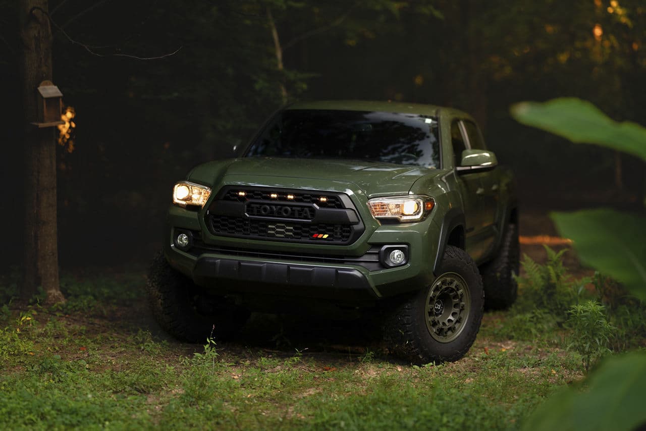 Rear view of 2020 Toyota Tacoma with truck suv wheels