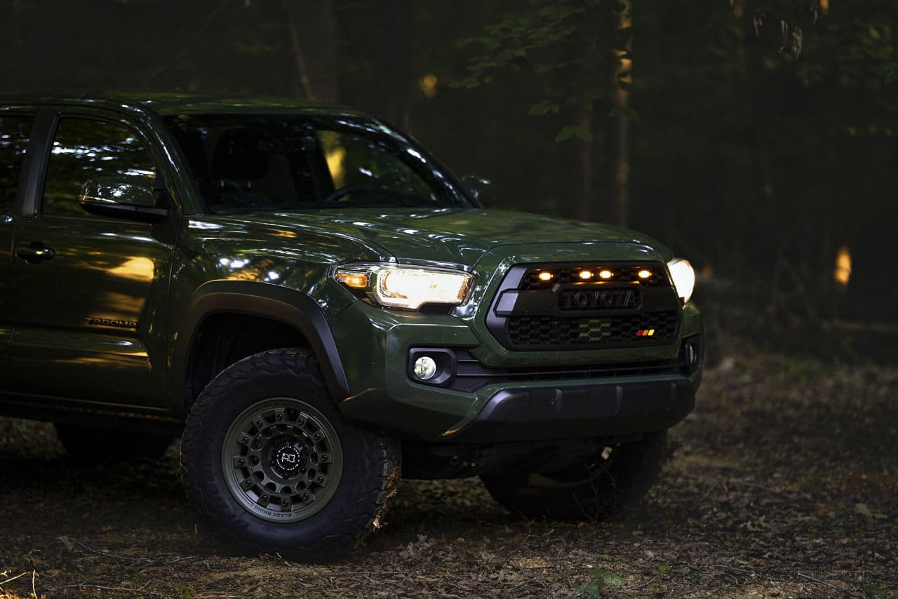 Detail view of 2020 Toyota Tacoma with truck suv wheels
