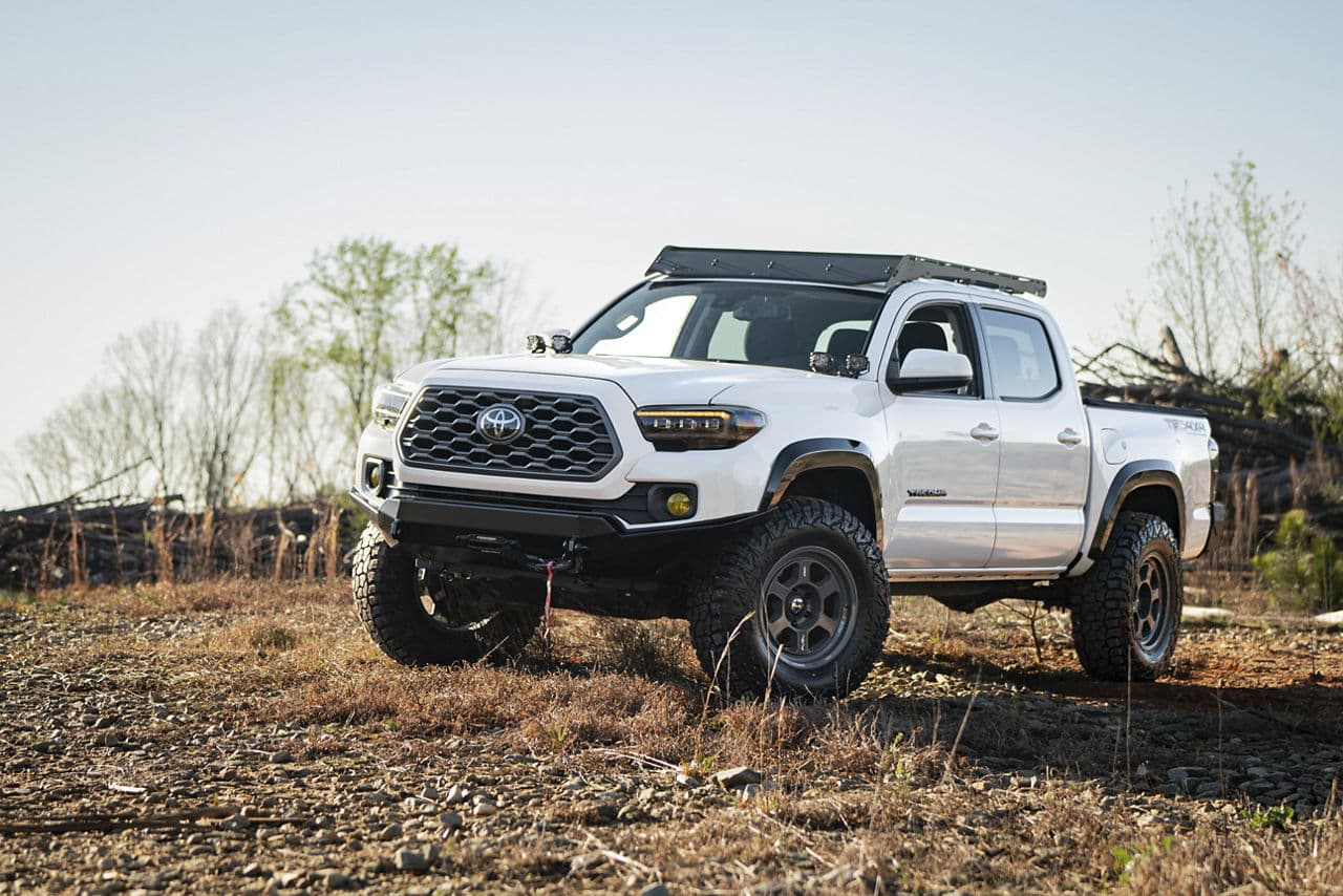 Side profile of 2020 Toyota Tacoma with wheels