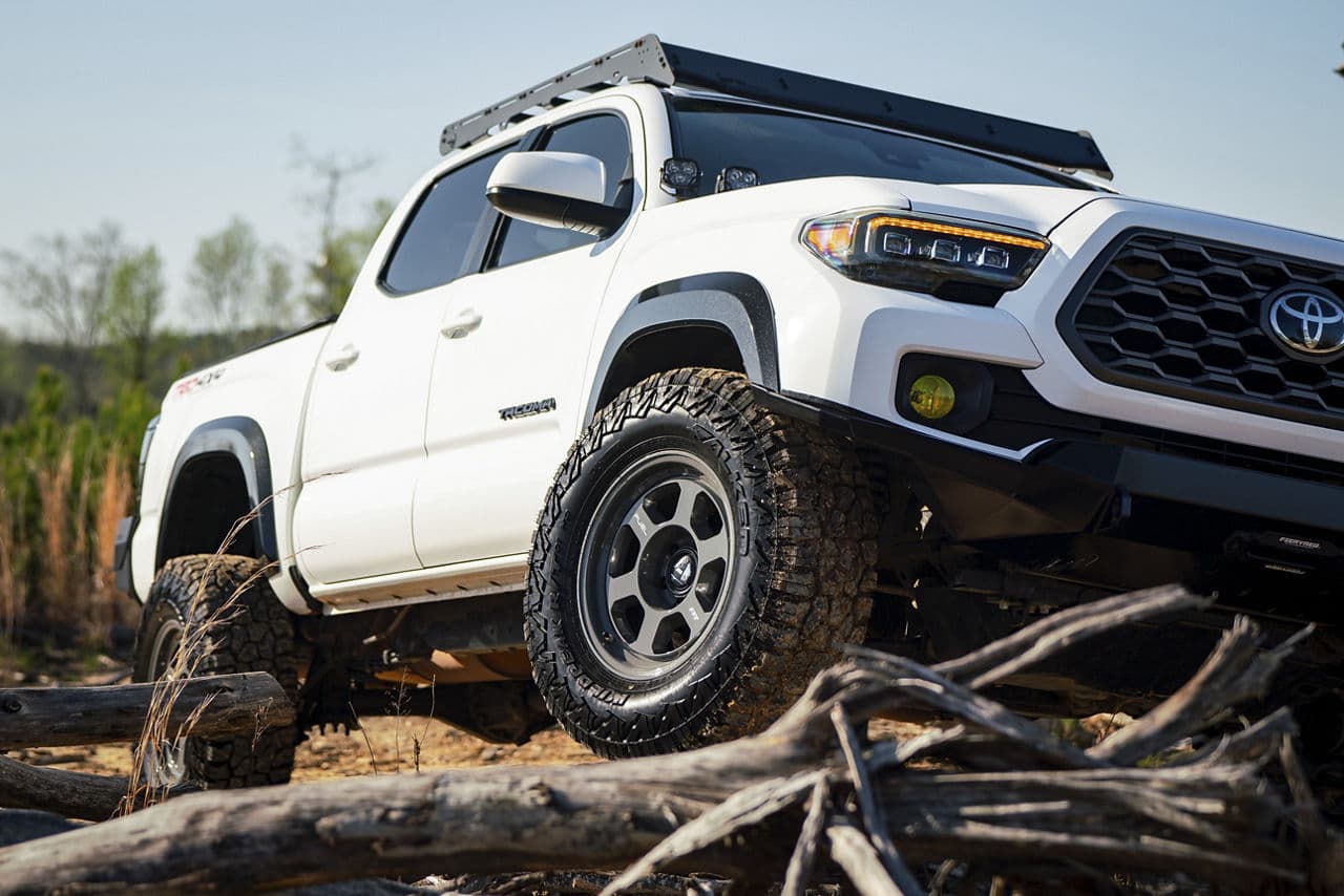 Rear view of 2020 Toyota Tacoma with wheels