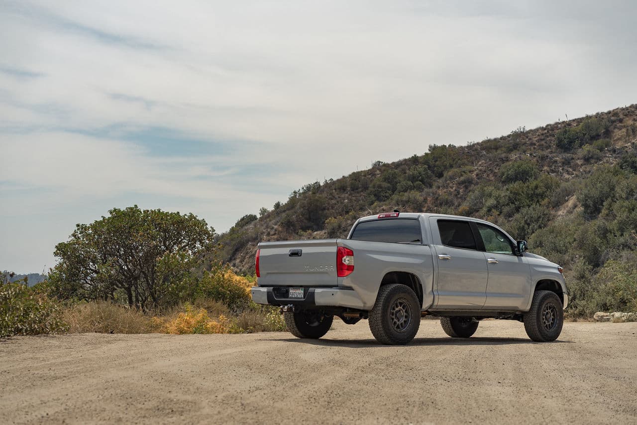Side profile of 2020 Toyota Tundra with wheels