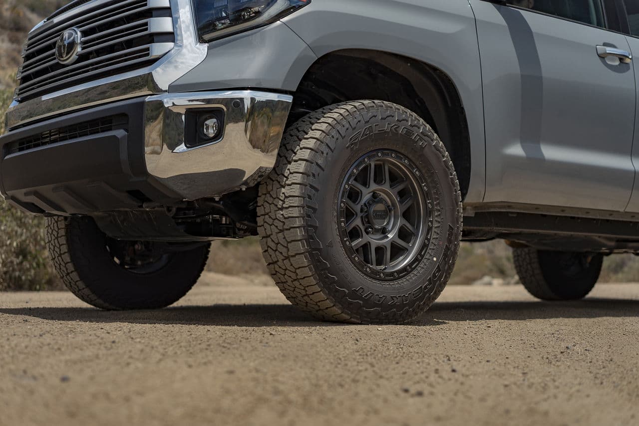 Rear view of 2020 Toyota Tundra with wheels