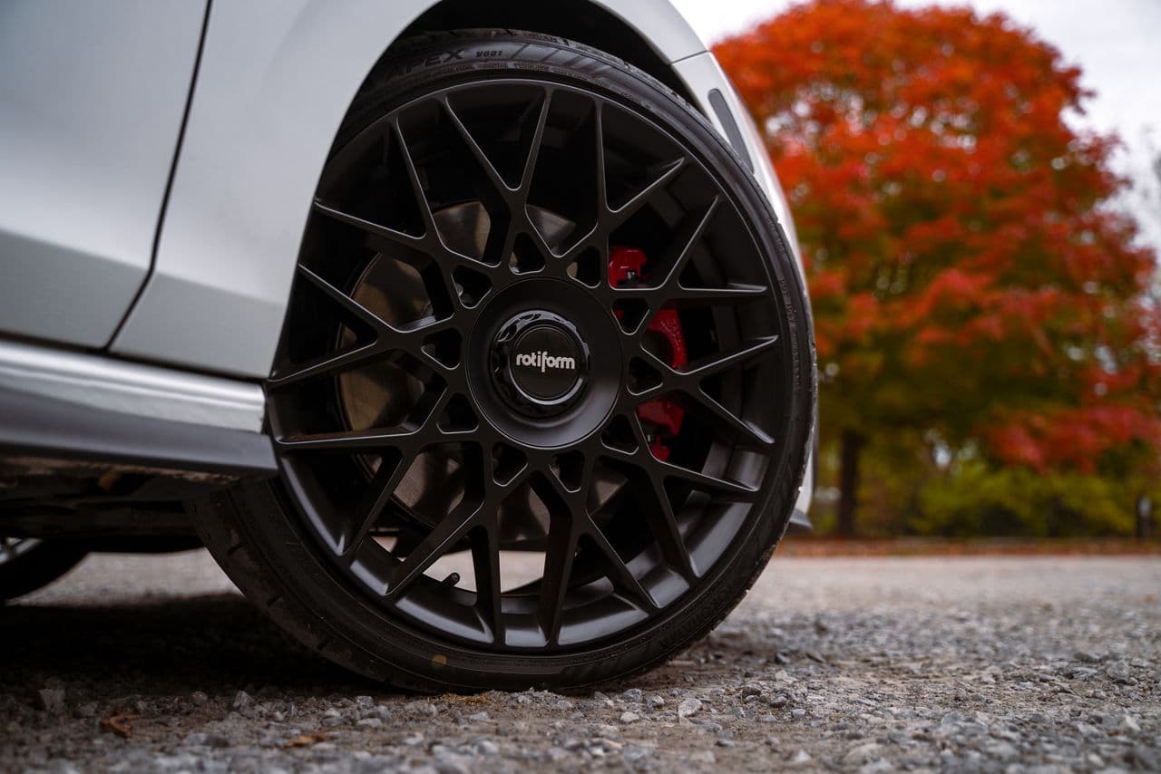Rear view of 2020 Volkswagen Golf GTI with wheels